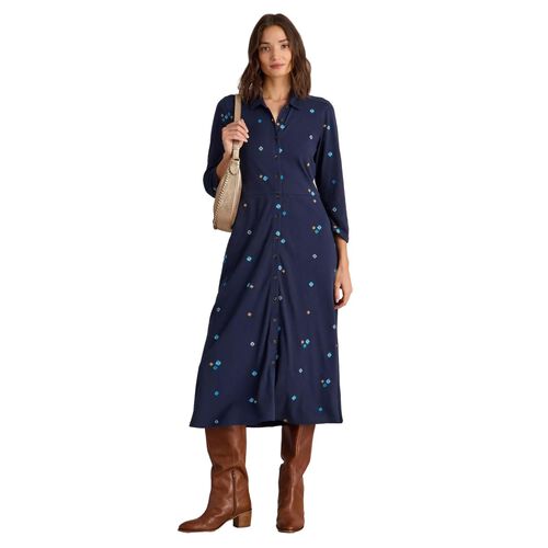 White Stuff Rua Embroidered Jersey Dress